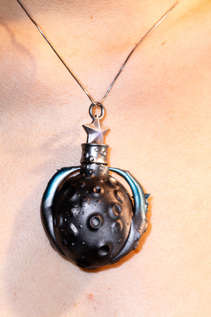 Celestial Shelter Necklace – Resin Micro Landscape Cosmic House Pendant