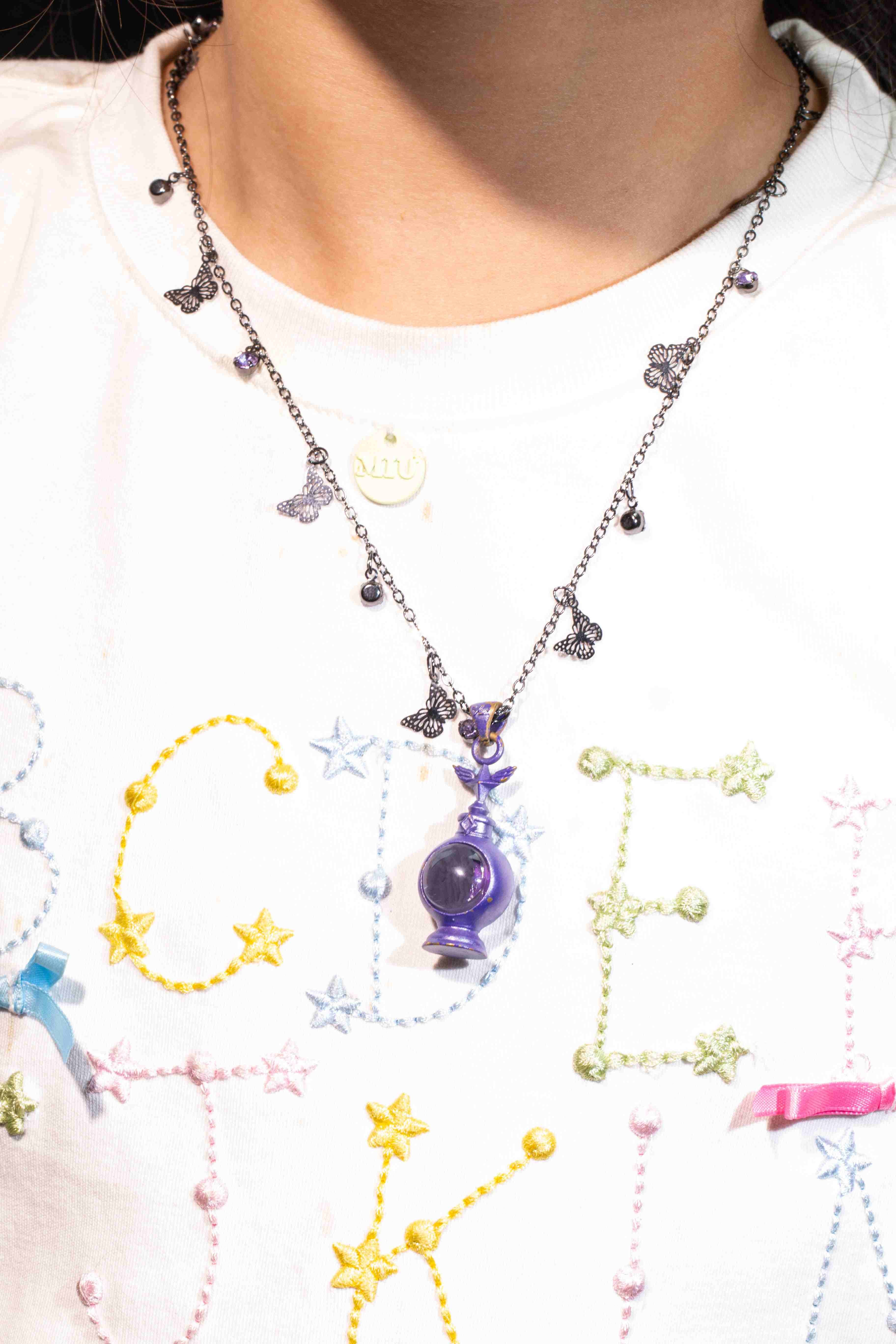 Lunar Bloom Bottle · Butterfly Moon 925 Silver Necklace