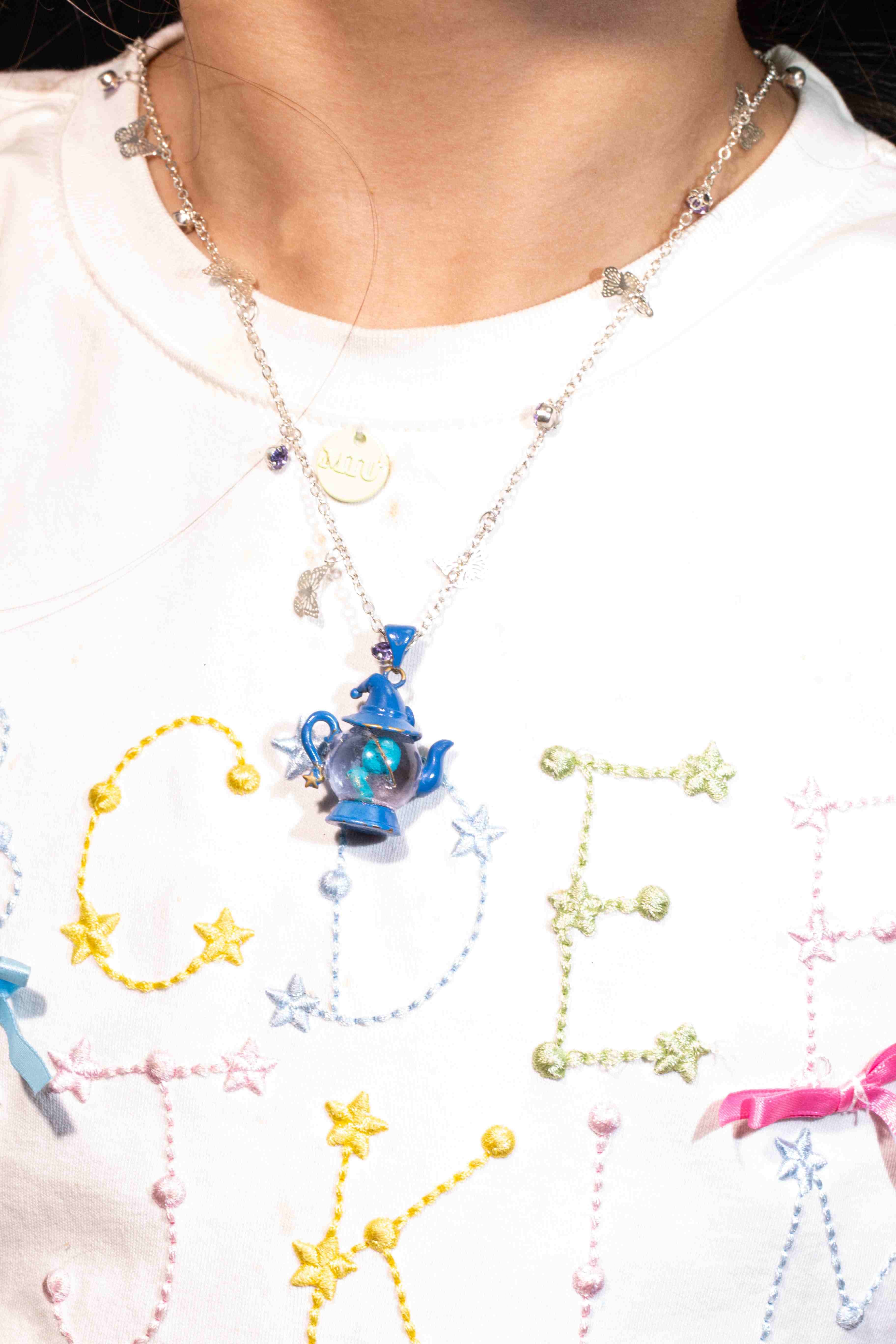 Stellar Teapot · Magical Whale in 925 Silver Necklace
