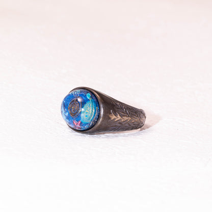 Galaxy Dream Ring – Handmade 925 Silver Resin Cosmic Jewelry