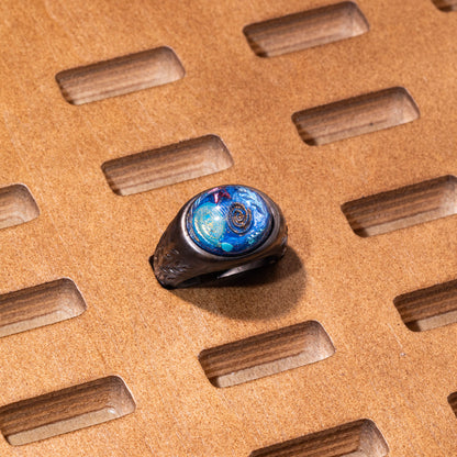 Galaxy Dream Ring – Handmade 925 Silver Resin Cosmic Jewelry
