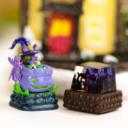 Resin Casting Mold Haunted House Resin Keycap Cleanable Decorative DIY Jar Lid