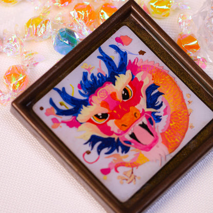 Valentine's Day gift,Handmade Resin Dragon Coaster | Oriental Art Decor | Unique Home & Gift Idea