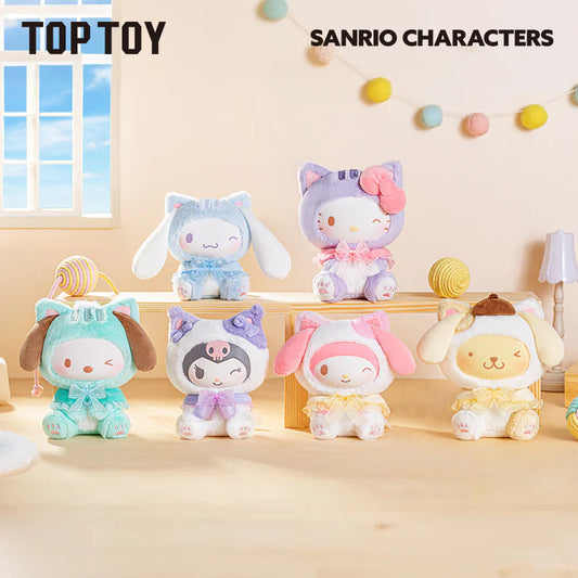TOPTOY x SANRIO Play with Kittens Series Plush Keychains Gift Blind Box