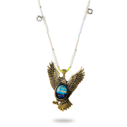 Brass Soaring Eagle Necklace – Spiritual Flight & Protector of Vision Jewelry