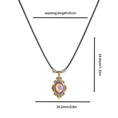 Painted Moondream-brass necklace