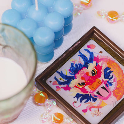 Valentine's Day gift,Handmade Resin Dragon Coaster | Oriental Art Decor | Unique Home & Gift Idea