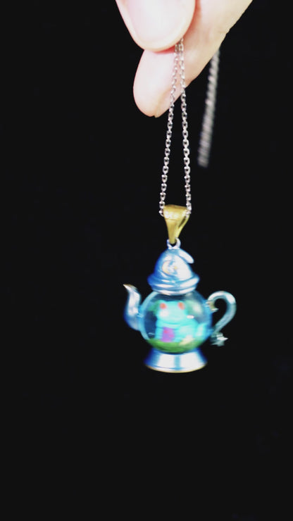 Dream Distiller Necklace – 925 Silver & Resin Fantasy Pendant | Micro Landscape Jewelry